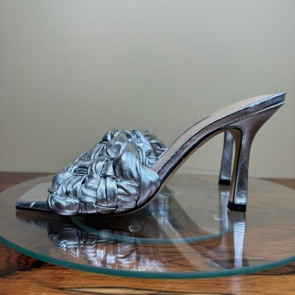 Marc Fisher Draya Square Toe Slide in silver - Picture 4 of 16